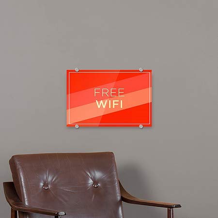 Cgsignlab | Wifi בחינם -אלכסוני מודרני סימן אקרילי פרימיום | 18 x12